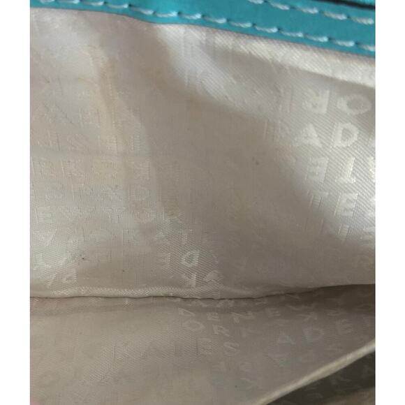 Kate Spade Aqua Bow Clutch Pre-Loved Turquoise Blue - Picture 9 of 11